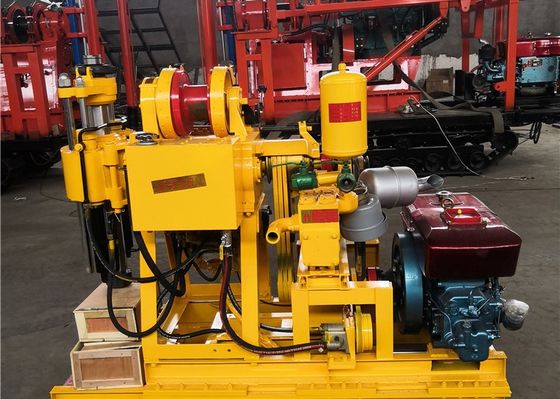 100 Meter Yellow Geological Drilling Rig Machine Dengan Mesin Diesel Daya / 42mm Drilling Rod