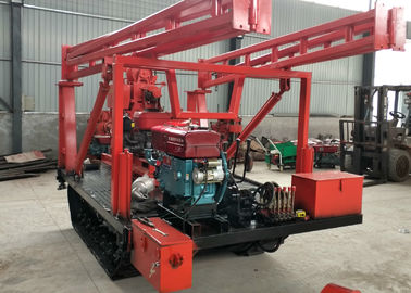Efisiensi tinggi Hidrolik Crawler Drilling Rig / 100m Kedalaman Air Sumur Kecil Pengeboran Rig