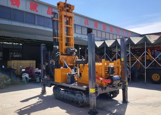 Air Well Karet Crawler dipasang Power Pneumatic Bor Rigs 150-180 meter