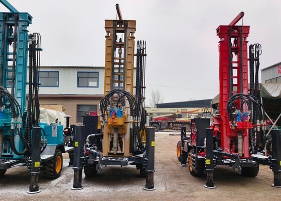 Pneumatic Deep Well Drilling Rig Seratus Meter Dengan Mesin Diesel Kapasitas Besar