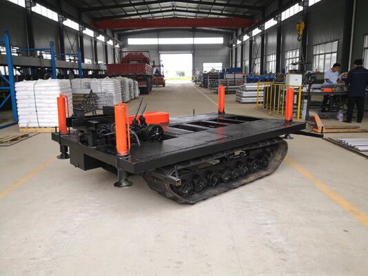 Hydraulic Crawler Drilling Rig Chassis berjalan Pengangkutan 8 Roda Platform yang lebih luas