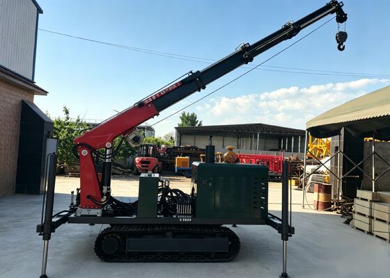 Sasis Baja Tugas Berat Beroda Rantai Dengan Boom Crane Kendali Jarak Jauh Untuk Konstruksi & Pengeboran