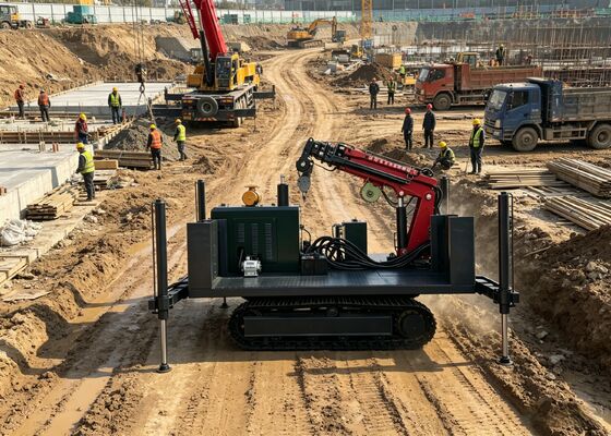 Pengeboran Rig Hydraulic Crawler Dengan 2-10 TonTelescopic Crawler Crane