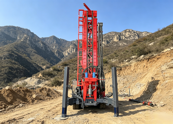 0-180m Efisien Crawler Water Well Drilling Rig Untuk Daerah Kering