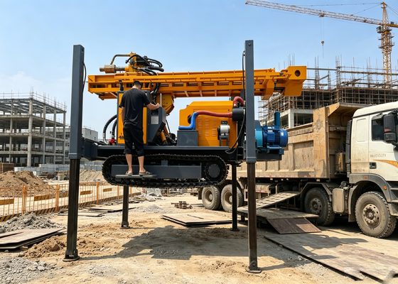 Rig Pengeboran Pneumatik Tugas Berat Dengan Pengangkatan Winch Utama 24 Ton