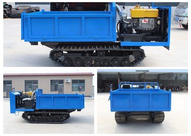 Biru Hidrolik Mini Track Transporter Kendaraan Dilacak Diesel Pemuatan Maks 2.0 Ton