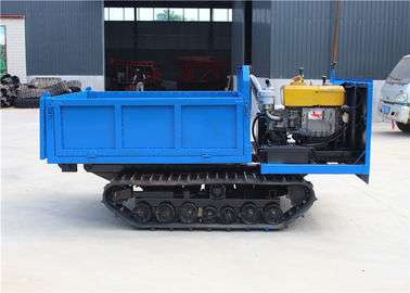Warna Biru 2 Ton Mini Track Karet Transporter Dumper Truck Operasi Sederhana