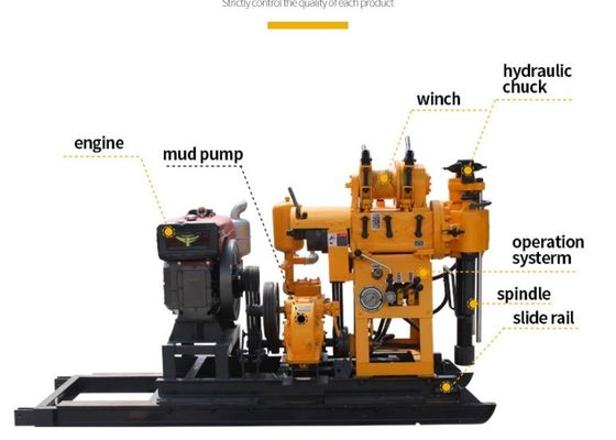 200M Mesin Diesel Batu 15KW Mesin Rig Pengeboran Sumur Hidrolik