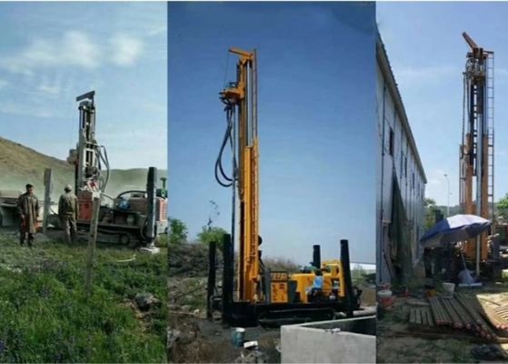 Rig Pengeboran Sumur Air 400 Meter Multifungsi, Crawler Hidraulik Dipasang