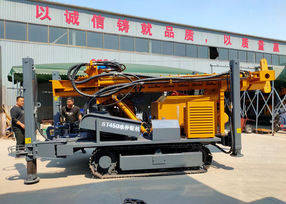 Borehole Watering Steel Crawler Pneumatic Drilling Machine Rig Untuk Hard Rocks