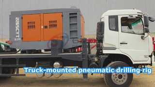 Rig pengeboran pneumatik besar yang dipasang di kendaraan